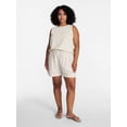 thumbnail image 2 of Time and Tru Women's Linen Blend Shorts, Sizes XS-XXXL, 2 of 6