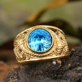 thumbnail image 4 of HIJONES Men's Stainless Steel Punk Gemstone Snake Hollow Engraved Signet Ring Crystal Engagement Wedding Jewelry Blue Size 12, 4 of 6