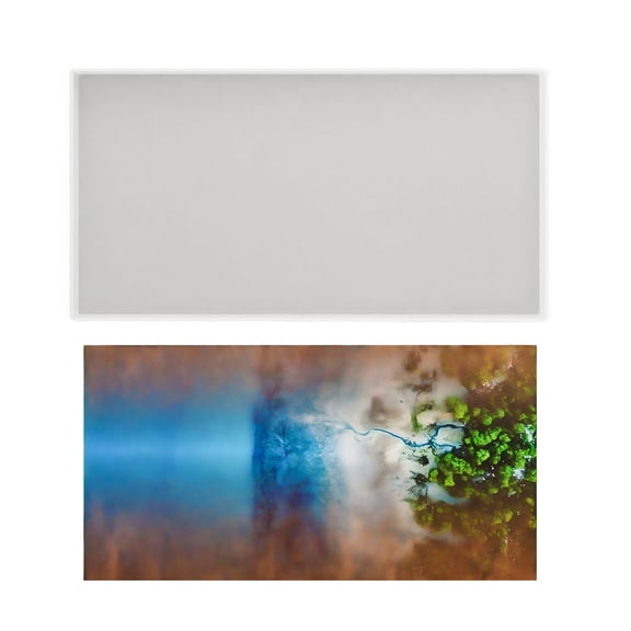 Rectangular Silicone Mold Artistic Resin Table Moulds Silicone Texture for Creating Eye Catching Epoxy Resin Tables