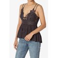 thumbnail image 3 of TheMogan Women's S~3X Cross Strap Smocked Back Crochet Lace Ruffle Peplum Cami Top, 3 of 7