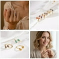 thumbnail image 4 of LUNVKY 18K Gold Plated Rings for Women Stackable Adjustable Non Tarnish CZ March Birthstone Ring with Blue Aquamarine Wedding Birthday Graduation Jewelry Gifts Teen Mom Her Adult Wife Ideas, 4 of 6
