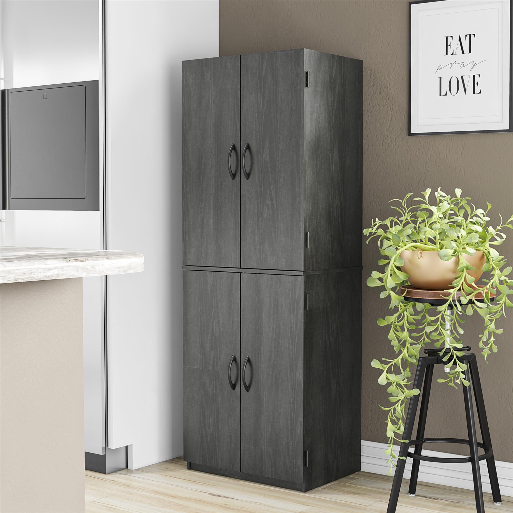 Kitchen Storage Cabinet Pantry Organizer Tall Cupboard Wood Bathroom Furniture 