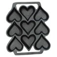CRIXLHIX Takoyaki Pan, 9 Molds, Cast Iron, Heart Shaped Egg Pot Danish