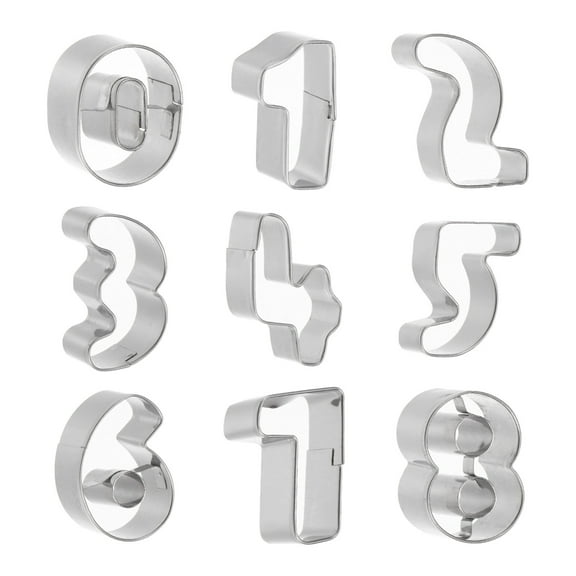 Uxcell Number Cookie Cutters Set, Stainless Steel Biscuit Cookie Cutter 9 Pack