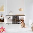 thumbnail image 6 of Wooden Dog Fence,Walnut Pet Barrier Indoor Use Adjustable Foldable Pet Gate,1 Piece,Walnut, 6 of 14