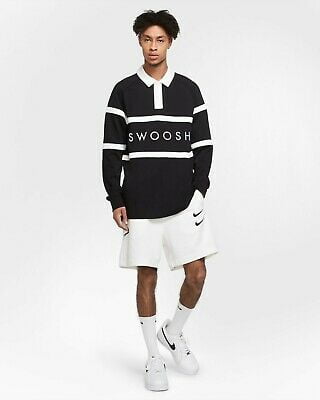 Nike men's sportswear swoosh rugby long sleeve shirt Clearance