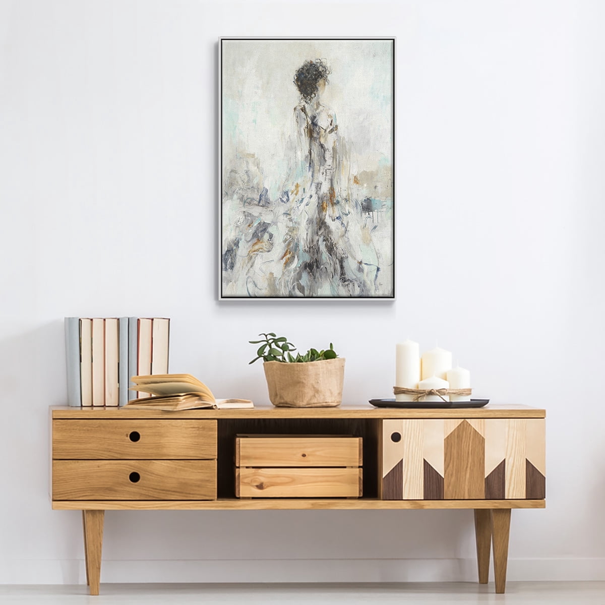 Romantic Reflection II Framed Premium Gallery Wrapped Canvas - Ready to Hang - 25 x 37 - White Floating Frame