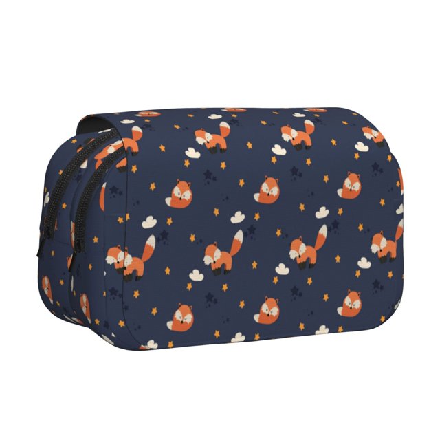 Easygdp Cartoon Fox para Estuche de Lápices con Tapa Flip, Suministros de Oficina y Universidad para Adolescentes y Adultos