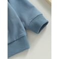 thumbnail image 6 of Bagilaanoe 2PCS Toddler Baby Boy Long Pants Set Letter Embroidery Long Sleeve Sweatshirt Pullover Tops + Drawstring Sweatpants 6M 12M 18M 24M 3T Kids Casual Sweatsuits, 6 of 8