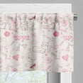 thumbnail image 5 of Ambesonne Love Valance & Curtain, Kissing Birds Eros Cats, 55"x36", Pale Coral Pink Brown, 5 of 6