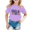 thumbnail image 2 of Coerni 4th of July Kids Toddler Girls T Shirt Solid American Flag Print Short Sleeve Tees Cotton Round Neck Clothes, 2 of 9