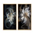 thumbnail image 2 of Designart "Emergence of Ivory Fractals III" Fractals Framed Wall Art Set Of 2 - Transitional Blue Framed Canvas Set For Living Room Decor, 2 of 6