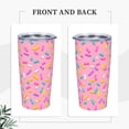 thumbnail image 4 of Kll Pink Donut Stainless Steel Vacuum Insulated Coffee Cup 20 Oz Insulated Travel Mug Water Cup With Leak-Proof Straw Lid & Flip Lid,1 Metal Straws,1 Cleaning Brush, 4 of 8