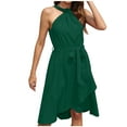 thumbnail image 1 of Yuyuzo Robe Cocktail pour Femmes Sans Manches Plissée Mini-Robe Ourlet en Chaîne Robe Courte Fluide avec Ceinture, 1 of 7