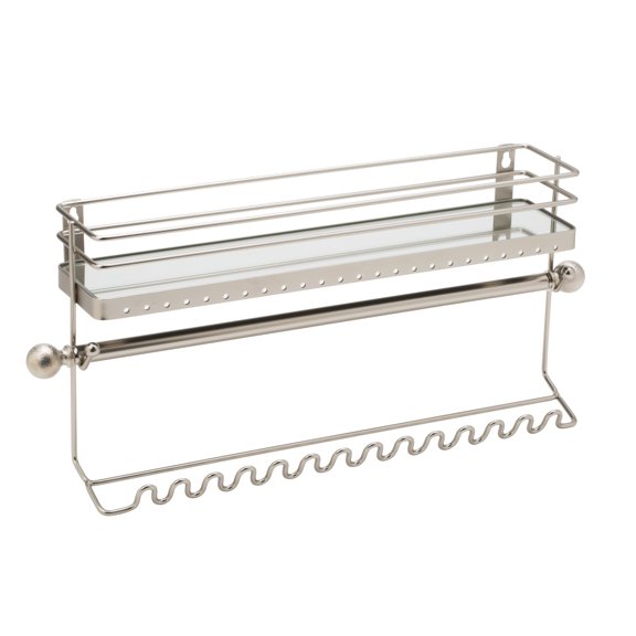 Home Details Wall Mount Steel Jewelry Organizer in Satin