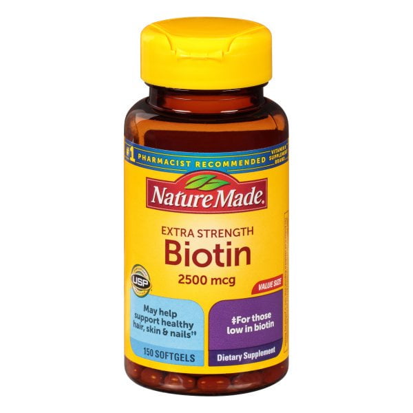 NATURE MADE Biotin, 2500mcg, Extra Strength, Softgels, Value Size, 150.0 CT