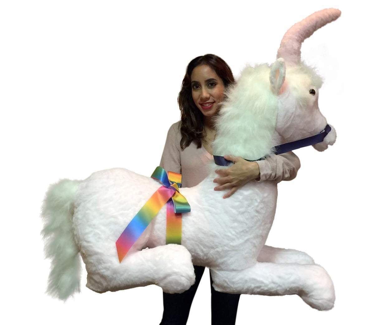 giant pink stuffed unicorn