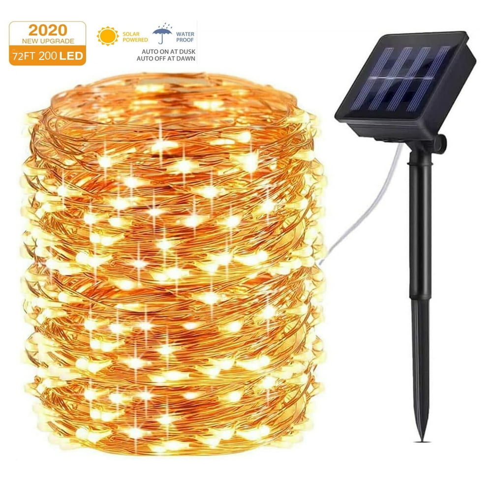 Solar String Lights Outdoor, 72ft 200 LED 8 Lighting Modes Solar Lights