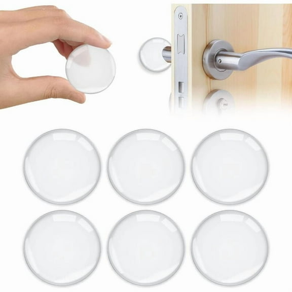Wall-Mounted Door Stopper - 6PCS Self-Adhesive Silicone Stops for Cabinets, Kitchen, Bathroom, and Office Doors - Strong and Durable