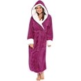 thumbnail image 1 of Bathrobe Robes Women Matching Pajamas Bathrobe Lengthened Nightwear Hooded Loungewear Plus Size Bath Robe, 1 of 1