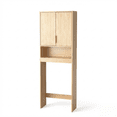thumbnail image 3 of Ktaxon Fluted Over the Toilet Bathroom Storage Cabinet  with 2 Doors & 3 Storage Shelves Space Saver, Oak, 3 of 9