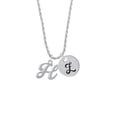 thumbnail image 2 of Delight Jewelry Silvertone Small Gelato Script Initial - H - Silvertone Script Initial Disc - Z - Charm Necklace, 20"+3", 2 of 4