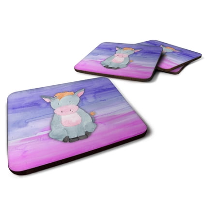 Donkey Watercolor Foam Coaster Set of 4