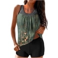 thumbnail image 2 of CALAFEBILA Women Swimwear 2 Piece Tankini Modest Pleated Beach Floral Print Summer Bathing Suits, 2 of 6