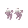 thumbnail image 2 of RUINIXCW Baby Girl Fall Outfits Contrast Color Long Sleeve Romper Pants Headband Hat, 2 of 8