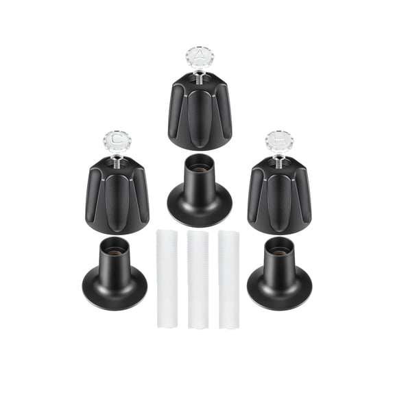 Lsupdaol Bathtub and Shower 3 Handle Remodel Trim Kit Compatible with Pfister Verve Tub Shower, Faucet Knob Replacement Include 1 Hot 1 Cold 1 Diverter and 3 Flanges (Matte Black)