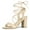 Beige, variant on BLISSFUL STEP Women's Shoes Faux Suede Lace Up Block Heel Slingback Open Toe Sandals Beige 7