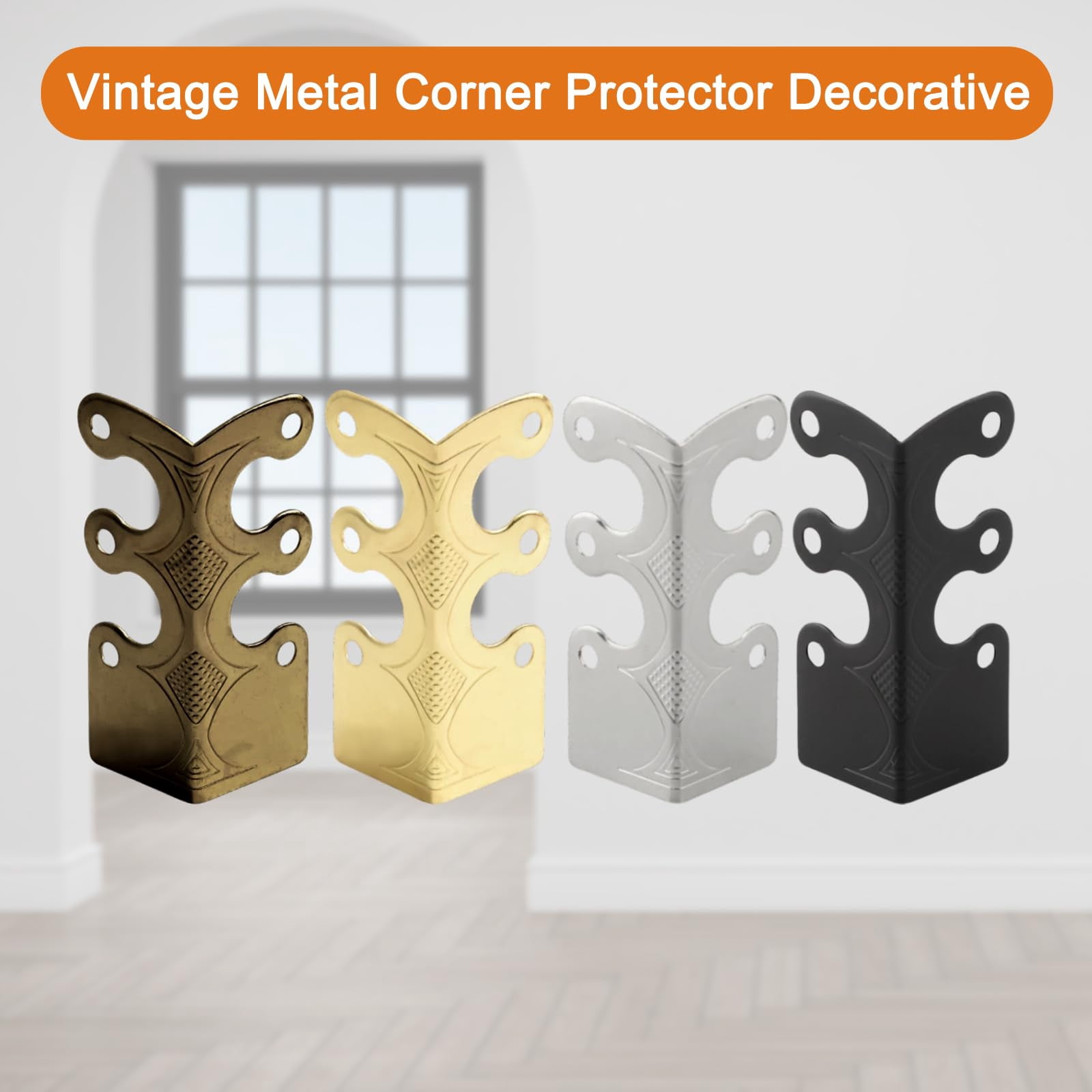 5/10/15/20pcs YUSUIYI Baseboard Metal Corner Protectors,Brass Skirting Board Protection,Antique Bronze Furniture Edge Protector for Furniture,Cabinets & Boxes