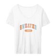 thumbnail image 1 of Camiseta de mujer con cuello redondo, ropa de verano a la moda, Tops informales simples de manga corta XL Yuyangstore Camiseta para mujer, 1 of 8