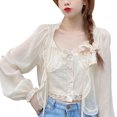 thumbnail image 2 of Blusa abierta al frente, blusa de gasa con frente abierto Blusa de gasa con frente abierto Tecnología de vanguardia, 2 of 9