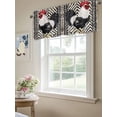 thumbnail image 6 of Black White Vintage Rooster Curtain Valances for Windows, Boho Pastoral Animals Kitchen Valance Window Treatment, Light Filtering Block Curtains for Bathroom/Bedroom/Living Room 60'' x 18'', 6 of 9