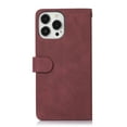 thumbnail image 6 of Nalacover Zipper Wallet Case for iPhone 14,360 Protection Luxury PU Leather&Soft TPU Magnetic Buckle Flip Card Pocket Shockproof Cover with Detachable Wrist Strap.For iPhone 14,Winered, 6 of 9