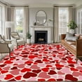thumbnail image 2 of Valentine's Day Washable Area Rug 5 x 7 ft Red Pink Heart, Soft Non Slip Rugs Stain Repellent Indoor Felt Carpet for Living Dining Room Bedroom Home Office, 2 of 9