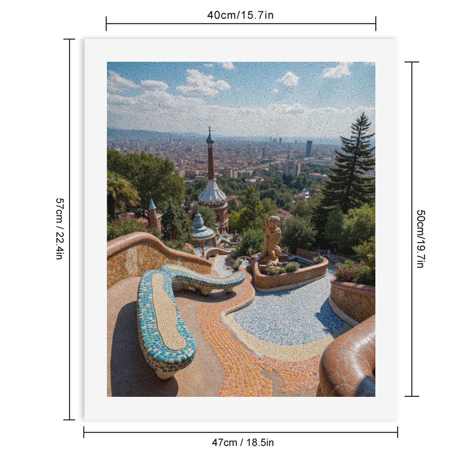 Paint by Numbers Kit for Adults, Colorful Mosaic Park Terrace View Paint by Numbers, Easy Paint by Numbers Kit for Adults Beginner, DIY Adult Paint by Number Kits on Canvas, Home Decor