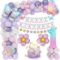 AYUQI Butterfly First Birthday Decorations Girl Purple Pink Balloon