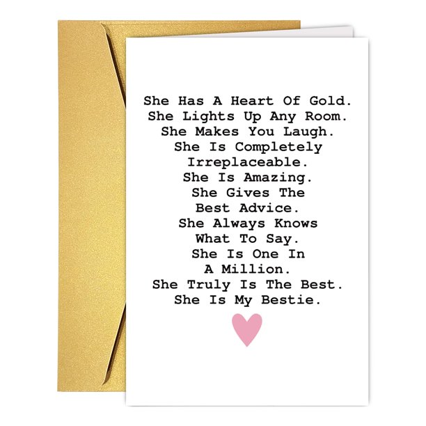 Tarjeta de cumpleaños con poema UUEFKTN para mejor amiga, mejor amiga