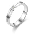 thumbnail image 2 of 6mm Stainless Steel Men Womens White Princess Cut Cz Bands Silver Ring Size 6-13, 2 of 7