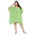 thumbnail image 2 of Oussum Women Plus Size Tunic Lurex Short Adjustable Dress for Ladies, Green, 2 of 7