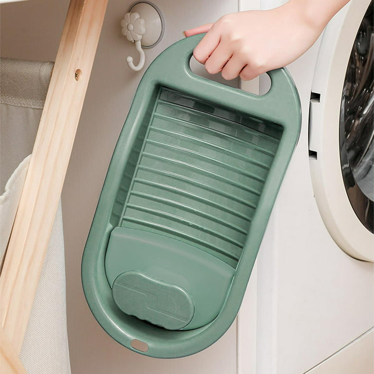 Mini Washing Board for Non Slip with Soap Holder Hand Wash Clothes  Washboard Thicken for Household Laundry Bathroom Accessories , 
