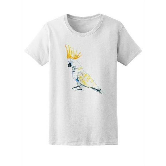 Beautiful White Cockatoo Sketch T-Shirt Women -Image by Shutterstock, Female Large