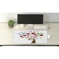 thumbnail image 2 of Love Computer Mouse Pad, Hearts and Love Birds on Tree Blossoming Cartoon Pattern on Plain Backdrop, Rectangle Non-Slip Rubber Mousepad Large, 31" x 12", White and Multicolor, by Ambesonne, 2 of 2