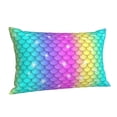 thumbnail image 2 of Disketp Pillow Covers Rainbow Scales2 Pattern Throw Pillow Case Cushion Covers,Cushion For Bedroom,Couch,Home-14"X20", 2 of 8