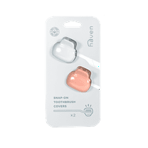 Haven Toothbrush Cover - Fits Electronic and Manual Toothbrushes - Toothbrush Case Holder for Travel - Set of Two Tooth Brush Cap Protectors (White and Coral)