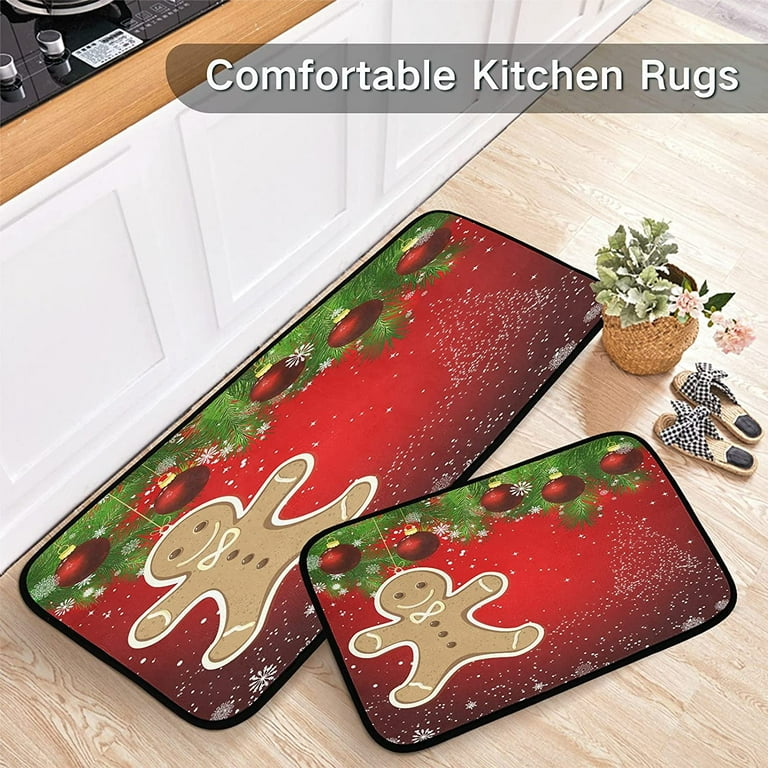 Home Christmas Kitchen Rug, Kitchen Floor Mats, Xmas Decorative