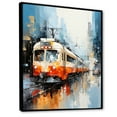 thumbnail image 2 of Designart "White Orange modern Train" Modern Floater Framed Wall Decor, 2 of 7