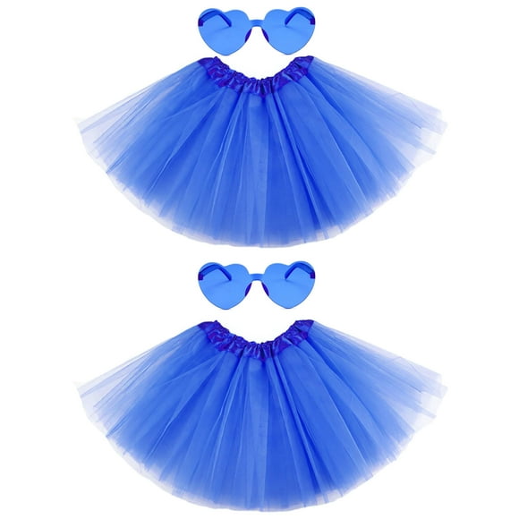 Falda tipo tutú NSODREEM para adultos, mujeres y niñas, tul elástico, azul, x2